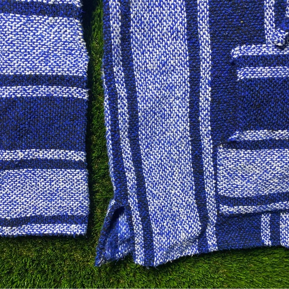 San Jose Baja Hoodie Size Large White Blue Hippie Style - Picture 5 of 6